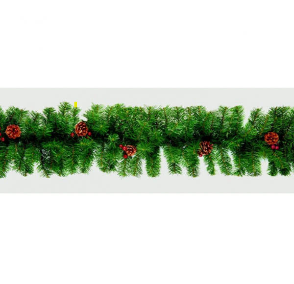 Premier Christmas Decorations 2.7M Berry and Cone Garland