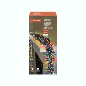 480 LED Multi Action Multicolour Cluster Christmas Lights with Timer